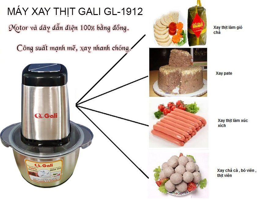 Máy xay thịt GL-1920 xay thịt, cá, các loại hạt...